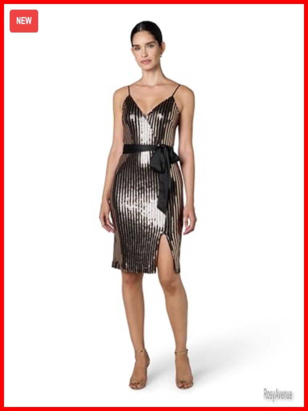 Eliza J Social Sequin Sleeveless V-Neck Sheath Cocktail Dress